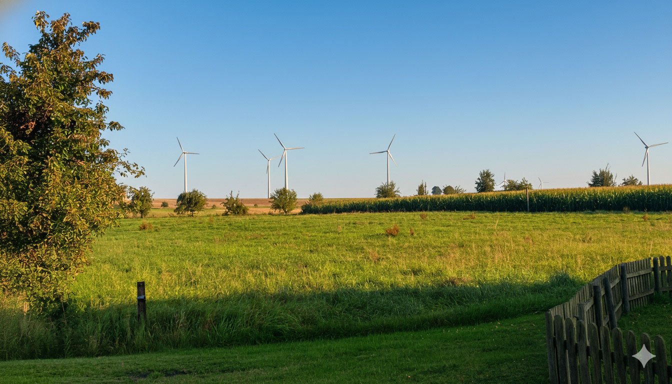 Windräder auf Feldern